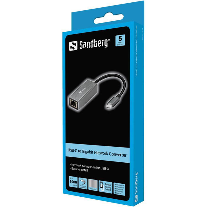 Sandberg USB-C Gigabit Network Adapter | 136-04 Network Card Sandberg