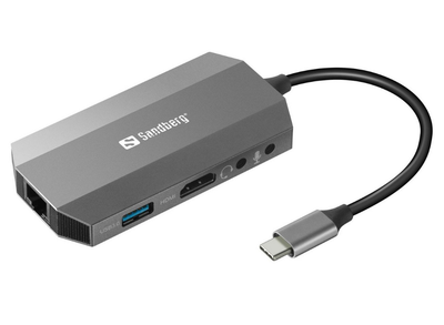 Sandberg USB-C 6in1 Travel Dock | 136-33 USB Hub & Docking Station Sandberg
