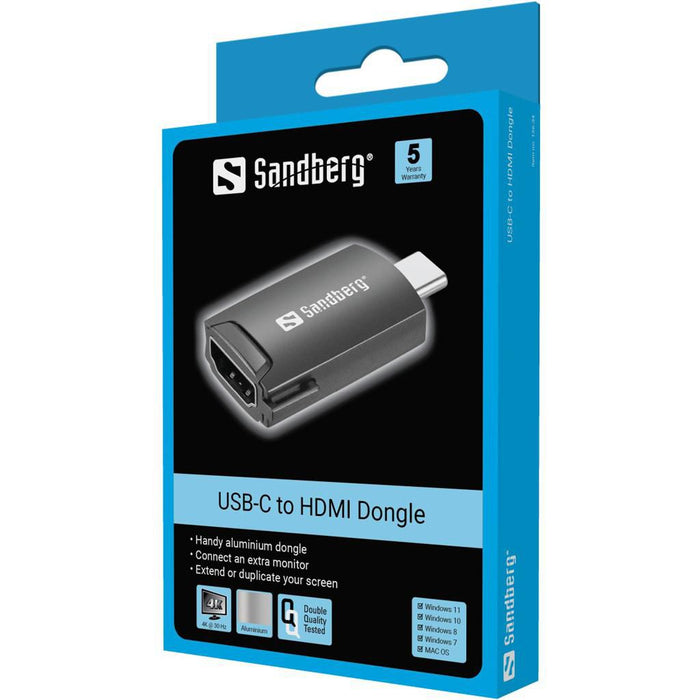 Sandberg USB-C to HDMI Dongle | 136-34 USB Graphics Adapter Sandberg