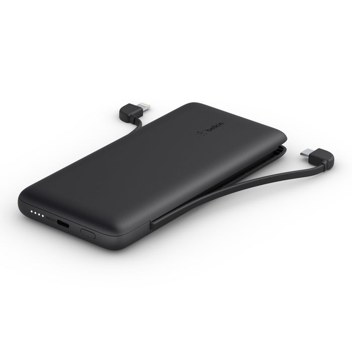 Belkin BoostCharge Plus 10K USB-C Power Bank with Integrated Cables | BPB006BTBLK