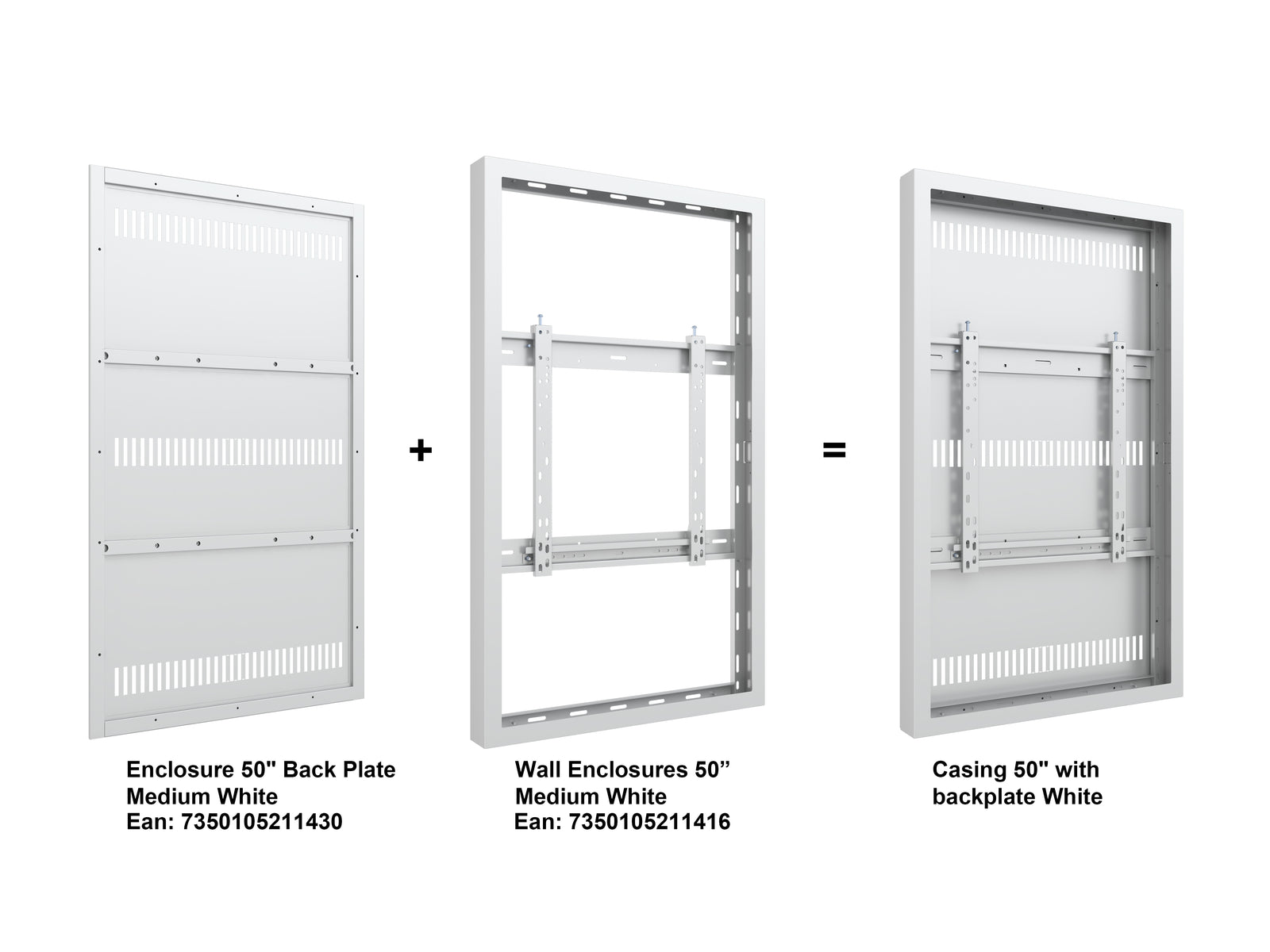 Multibrackets M Pro Series Enclosure 50" Wall Medium White Signage Display Enclosures Multibrackets