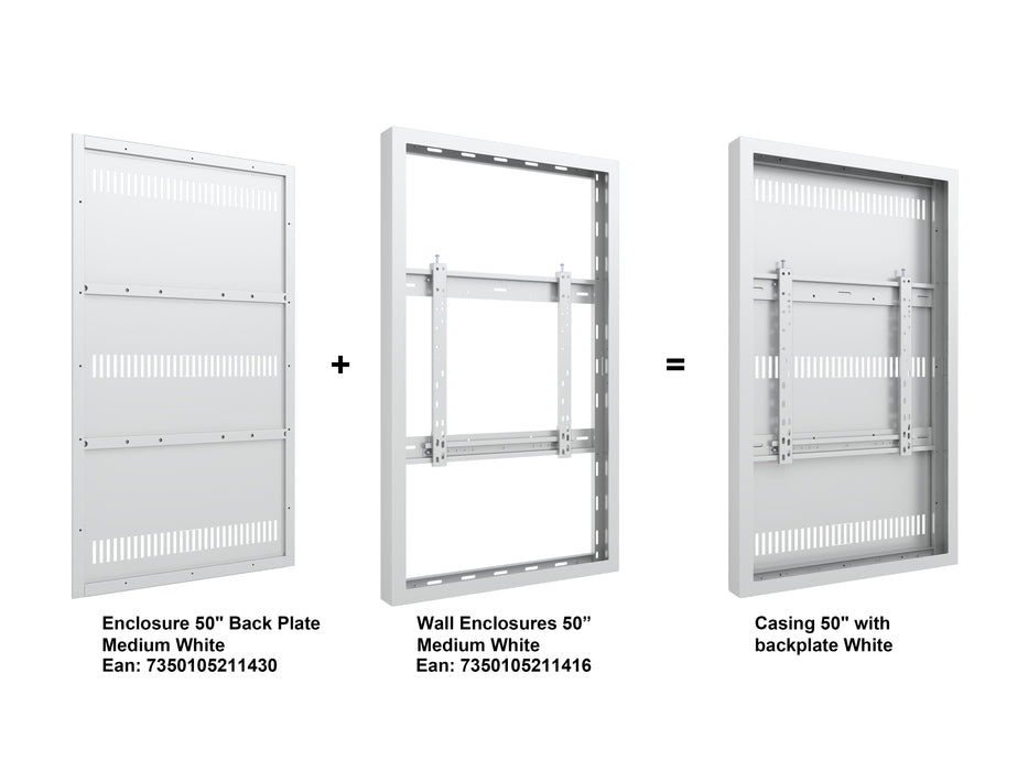 Multibrackets M Pro Series Enclosure 50" Wall Medium White Signage Display Enclosures Multibrackets