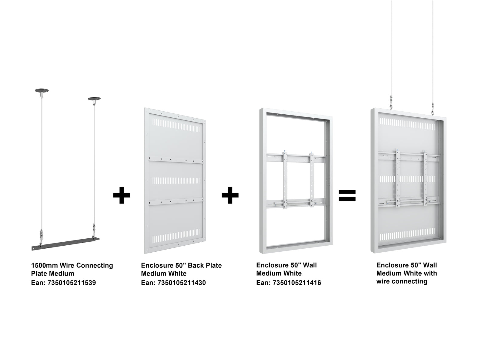 Multibrackets M Pro Series Enclosure 50" Wall Medium White Signage Display Enclosures Multibrackets
