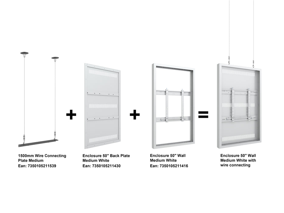 Multibrackets M Pro Series Enclosure 50" Wall Medium White Signage Display Enclosures Multibrackets
