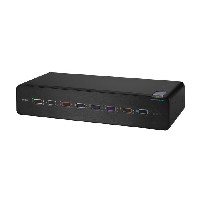 Belkin Universal 2nd Gen Secure KVM Switch, 8-Port Dual Head w/ CAC | F1DN208KVM-UN-4