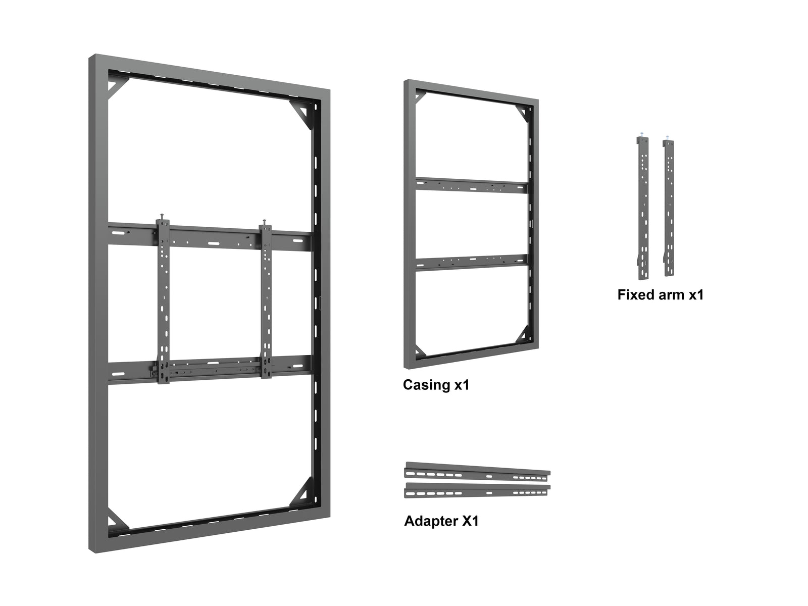 Multibrackets M Pro Series Enclosure 65" Wall Slim Medium Black Signage Display Enclosures Multibrackets
