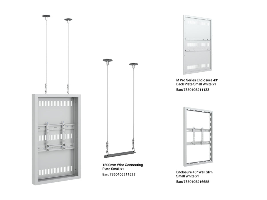 Multibrackets M Pro Series Enclosure 43" Wire Slim Small White Signage Display Enclosures Multibrackets
