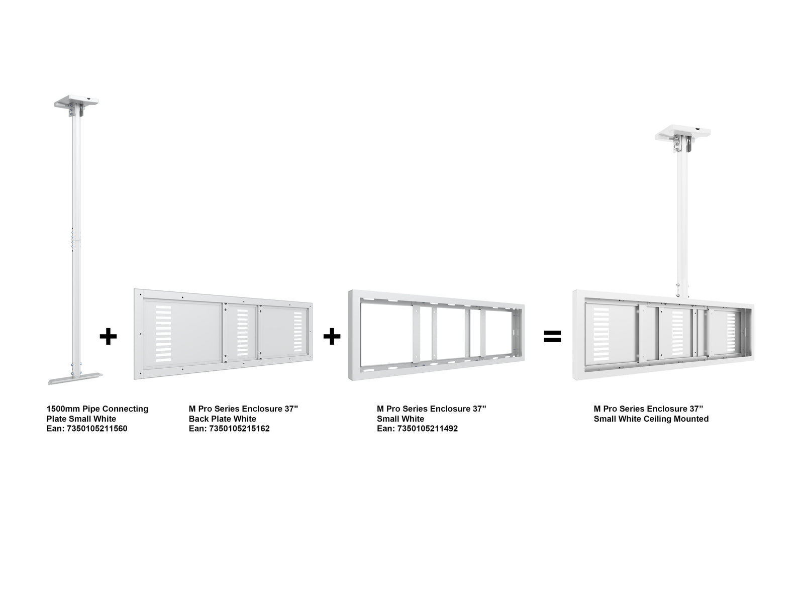 Multibrackets M Pro Series Enclosure 37” Small White Signage Display Enclosures Multibrackets