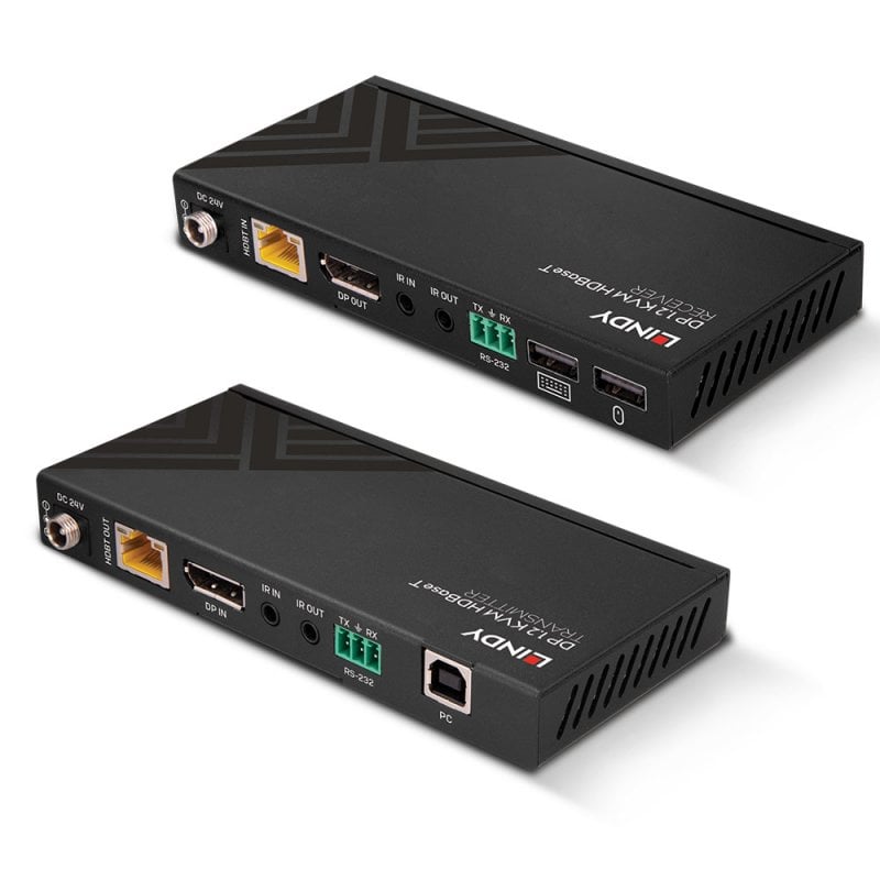 Lindy 150m Cat.6 DisplayPort 1.2, USB, IR & RS-232 HDBaseT KVM Extender | 39385 AV Extender Lindy