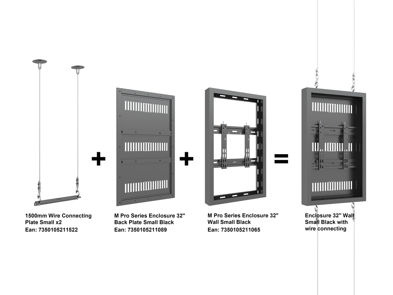 Multibrackets M Pro Series Enclosure 1500mm Wire Connecting Plate Small | 7350105211522 Mounting Accessory Multibrackets
