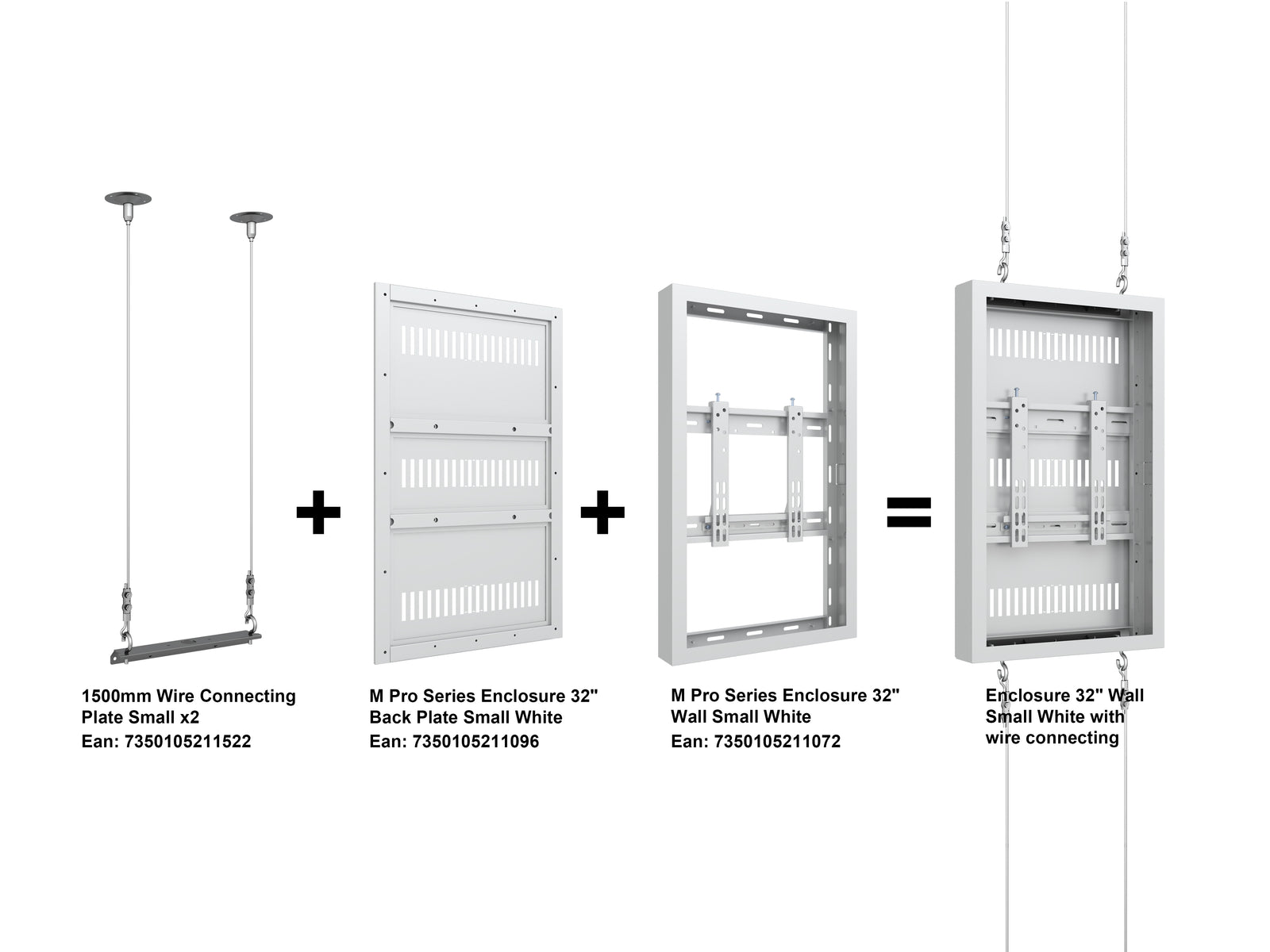 Multibrackets M Pro Series Enclosure 1500mm Wire Connecting Plate Small | 7350105211522 Mounting Accessory Multibrackets