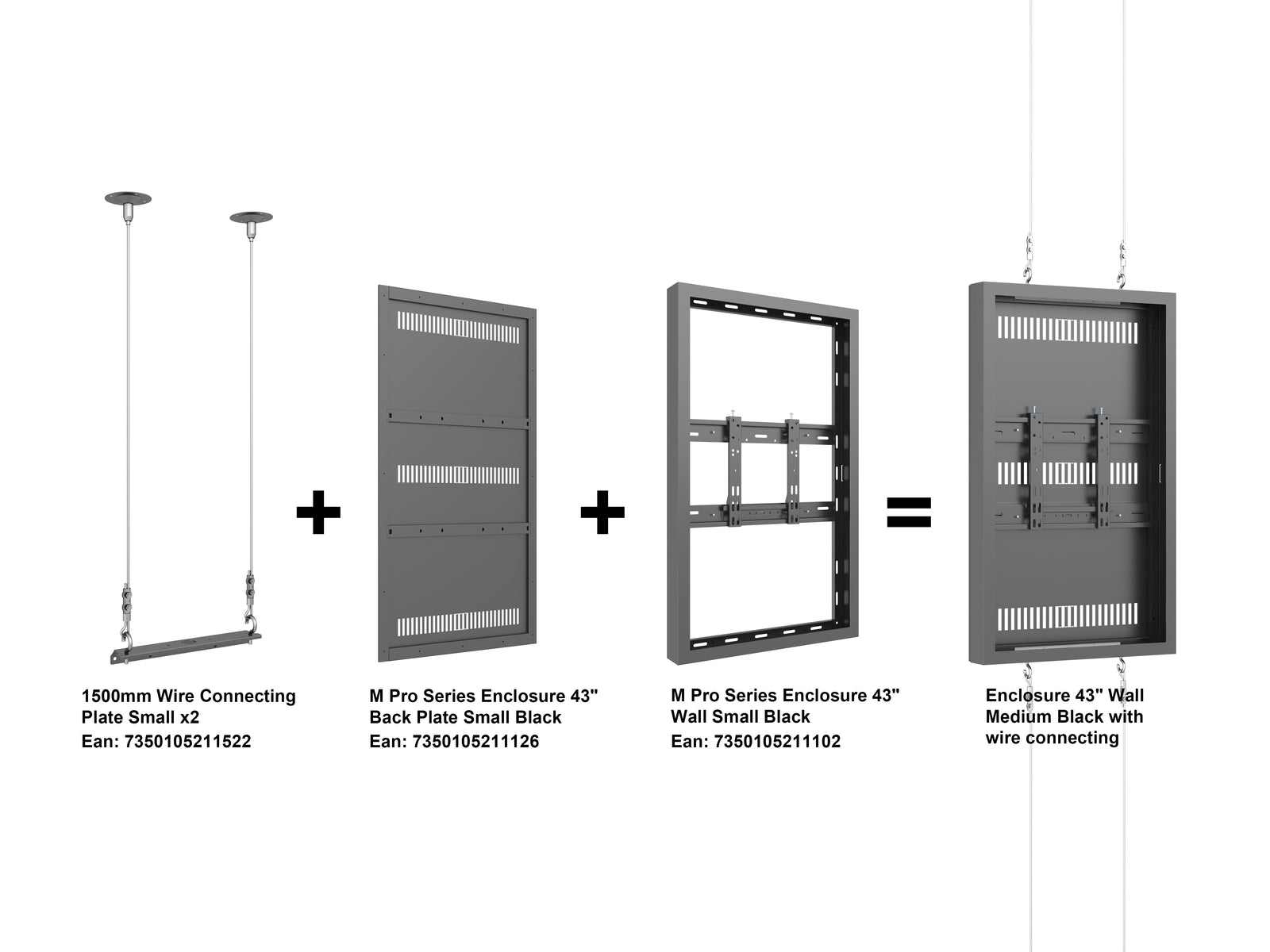 Multibrackets M Pro Series Enclosure 1500mm Wire Connecting Plate Small | 7350105211522 Mounting Accessory Multibrackets