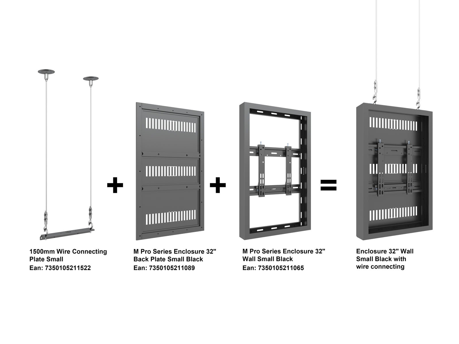 Multibrackets M Pro Series Enclosure 1500mm Wire Connecting Plate Small | 7350105211522 Mounting Accessory Multibrackets