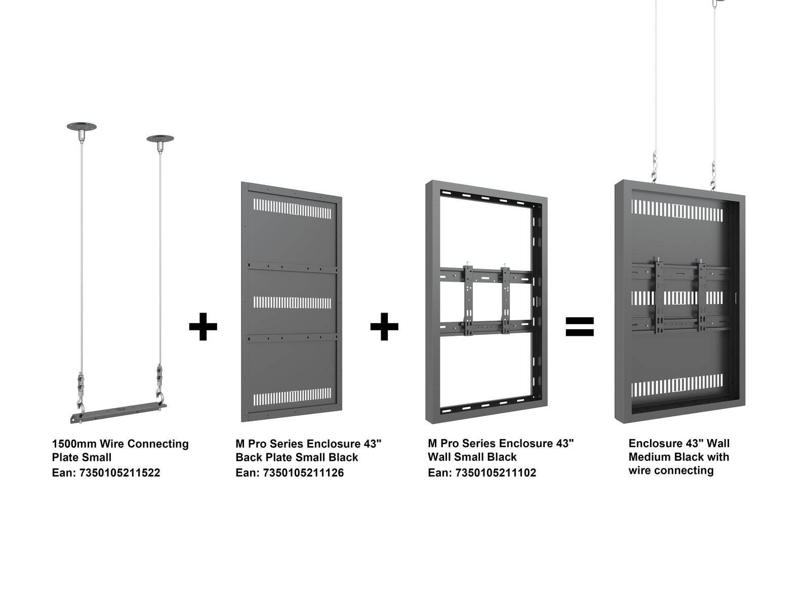 Multibrackets M Pro Series Enclosure 1500mm Wire Connecting Plate Small | 7350105211522 Mounting Accessory Multibrackets