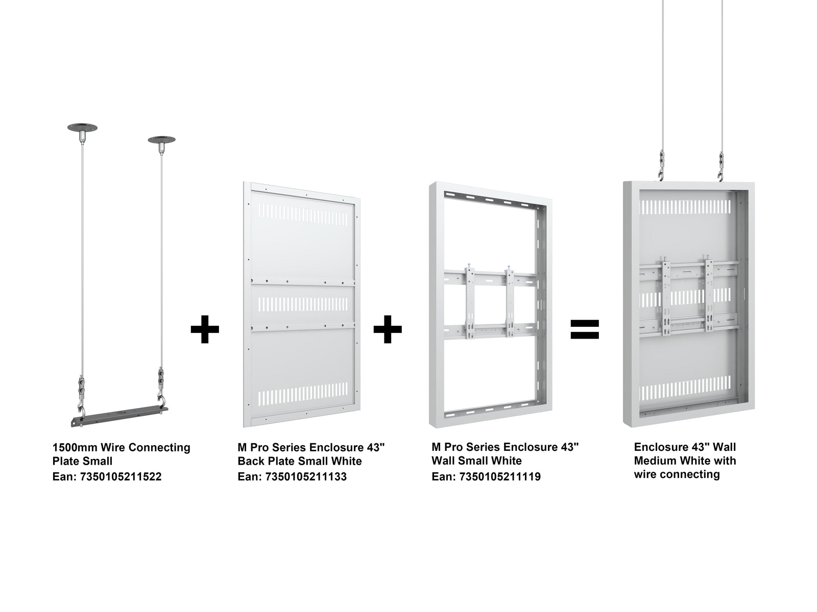 Multibrackets M Pro Series Enclosure 1500mm Wire Connecting Plate Small | 7350105211522 Mounting Accessory Multibrackets