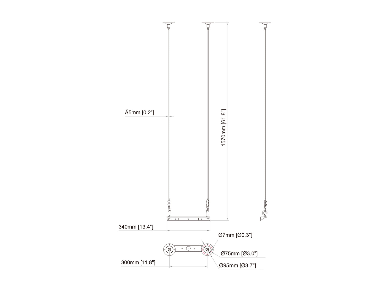 Multibrackets M Pro Series Enclosure 1500mm Wire Connecting Plate Small | 7350105211522 Mounting Accessory Multibrackets
