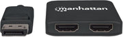 Manhattan DisplayPort 1.2 to 2-Port HDMI Splitter Hub with MST 4K@30Hz USB-A Powered Video Wall Function HDCP 2.2 Black | 152716 Splitter Manhattan