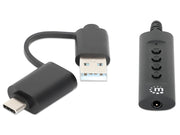 Manhattan 2-in-1 USB-C/-A to 3.5 mm Stereo Audio Adapter | 153560 Splitter Manhattan