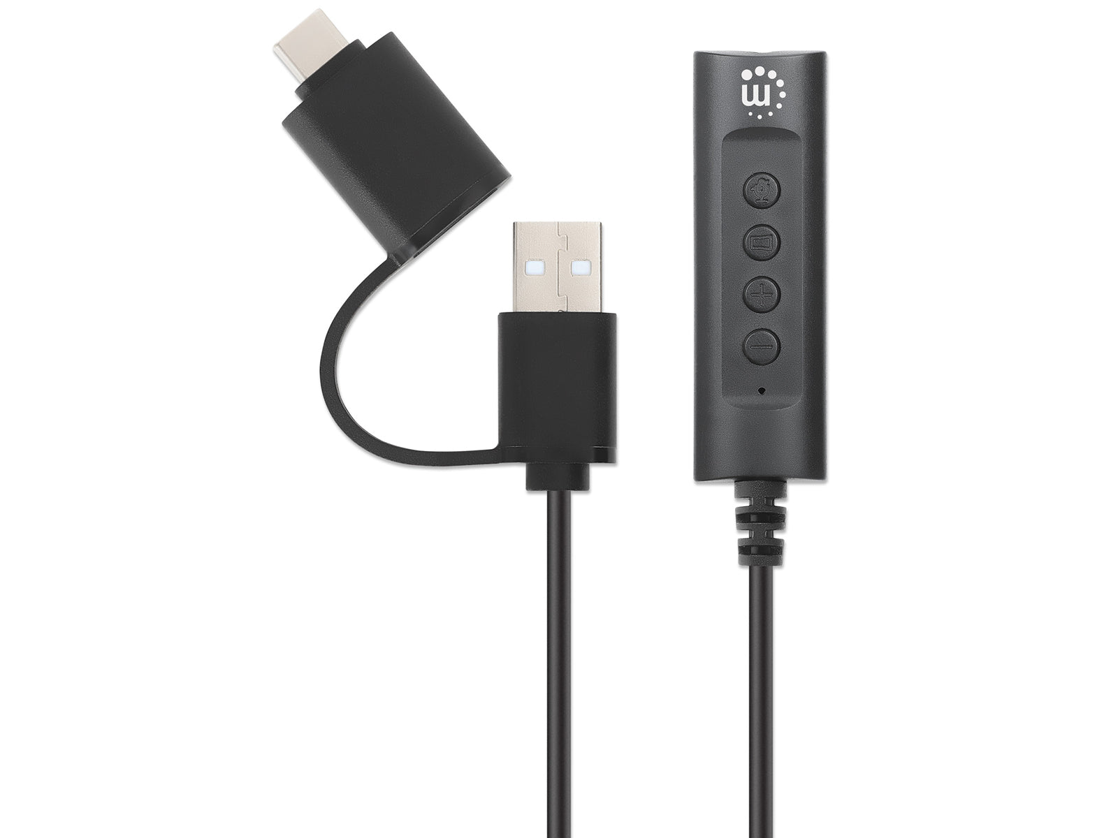Manhattan 2-in-1 USB-C/-A to 3.5 mm Stereo Audio Adapter | 153560 Splitter Manhattan