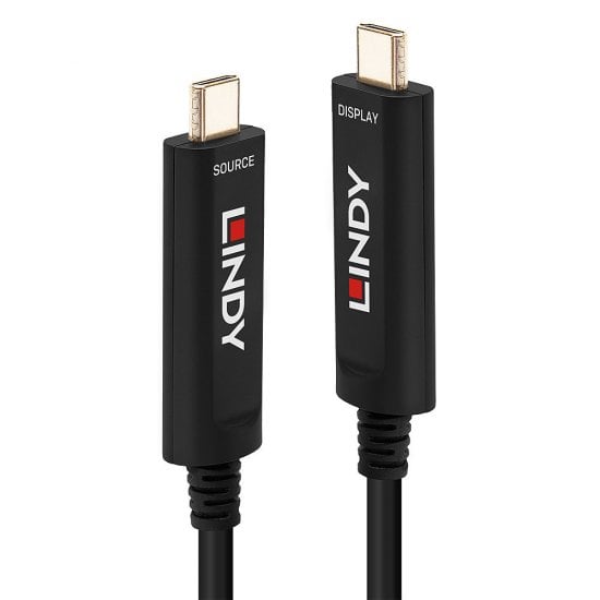 Lindy 15m USB Type C Fibre Optic Hybrid Cable, Audio / Video Only | 38503 USB Cable Lindy