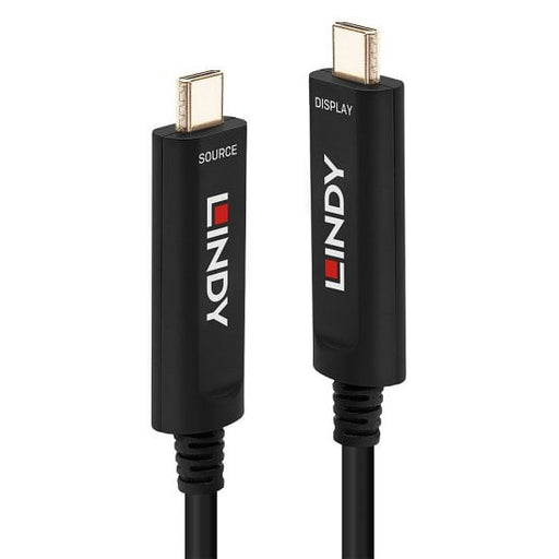 Lindy 15m USB Type C Fibre Optic Hybrid Cable, Audio / Video Only | 38503 USB Cable Lindy