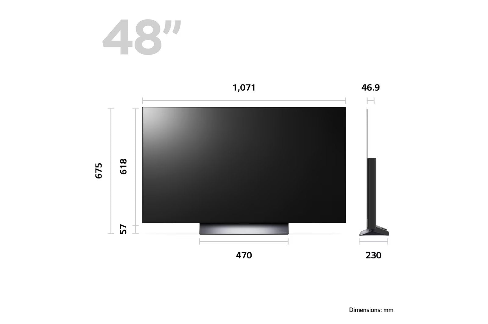 LG OLED48C36LA.AEK OLED Evo C3 48 Inch 4K Smart TV Hotel TV LG