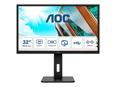 AOC 31.5" 75Hz IPS QHD Desktop Monitor | Q32P2 Desktop Monitor AOC
