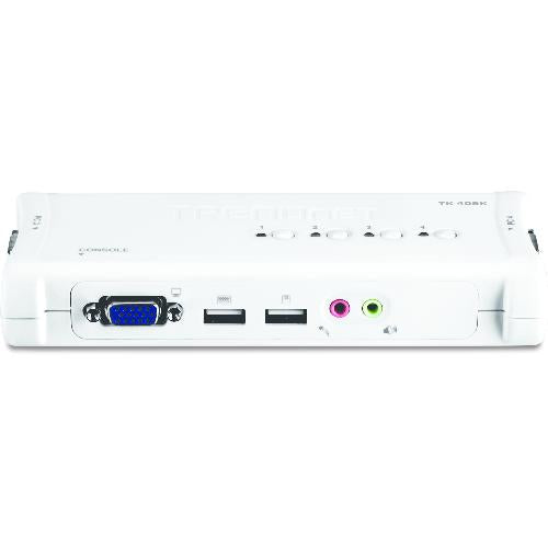 Trendnet 4-Port USB KVM Switch Kit with Audio | TK-409K Switches Trendnet