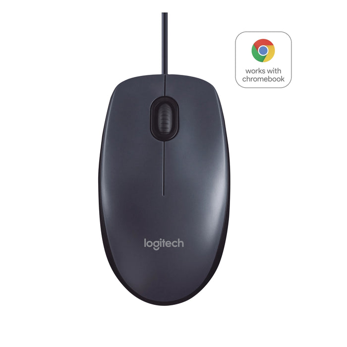 Logitech B100 1000dpi 3-Button Wired Optical Computer Mouse | 910-003357