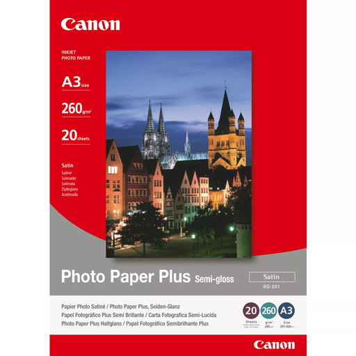 Canon SG-201 Semi-Gloss Photo Paper Plus A3 - 20 Sheets Printer Paper | A4 - A3 Paper & Photo Paper Canon