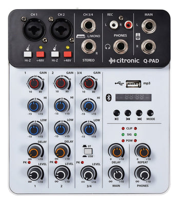 Citronic Q-PAD Mini Mixer with USB/BT and Audio Interface | 170.814UK Audio Mixer Citronic