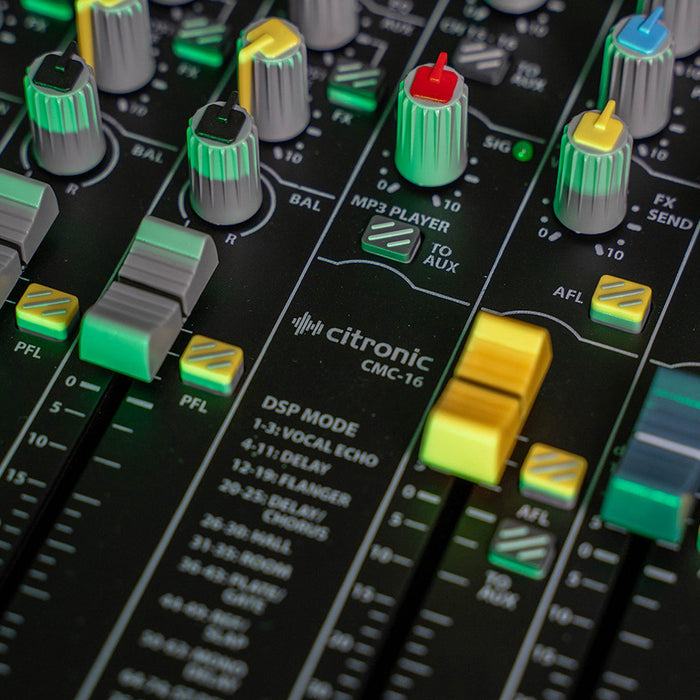Citronic CMC Series 8-Channel Professional Audio Mixer with DSP FX, USB & BT | 170.942UK Audio Mixer Citronic