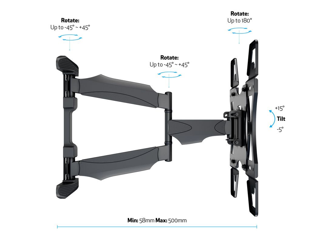 Multibrackets 32" - 50" M VESA Flexarm Full Motion Single Wall Mount Wall Mount Bracket Multibrackets
