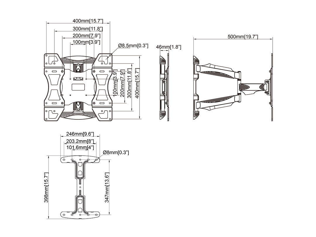Multibrackets 32" - 50" M VESA Flexarm Full Motion Single Wall Mount Wall Mount Bracket Multibrackets
