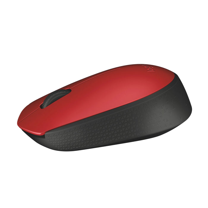 Logitech M171 1000dpi 3-Button Wireless Optical Computer Mouse (Red) | 910-004641