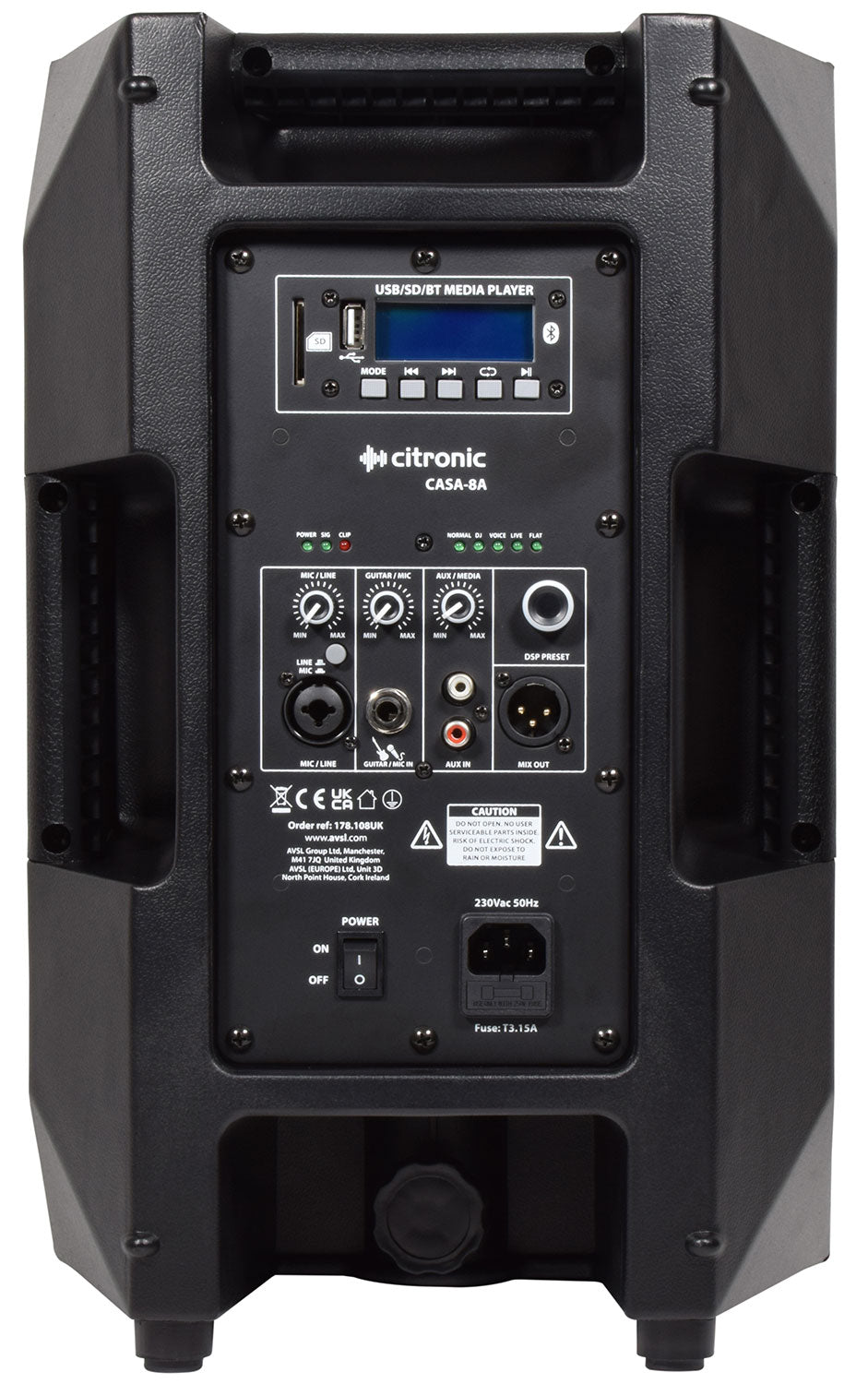 Citronic Wired & Wireless 200 W Full Range Loudspeaker Black | 178.108UK Speaker Citronic