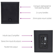 Citronic 400 W Active Subwoofer Black | 178.122UK Speaker Citronic