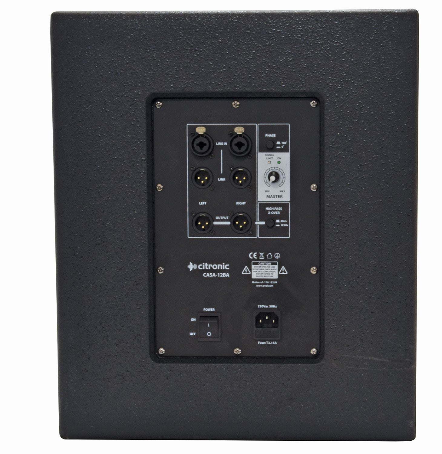Citronic 400 W Active Subwoofer Black | 178.122UK Speaker Citronic