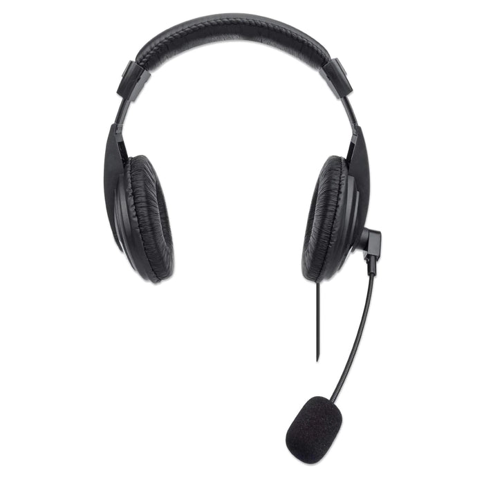 Manhattan 179843 Stereo Over-Ear Headset Adjustable Microphone