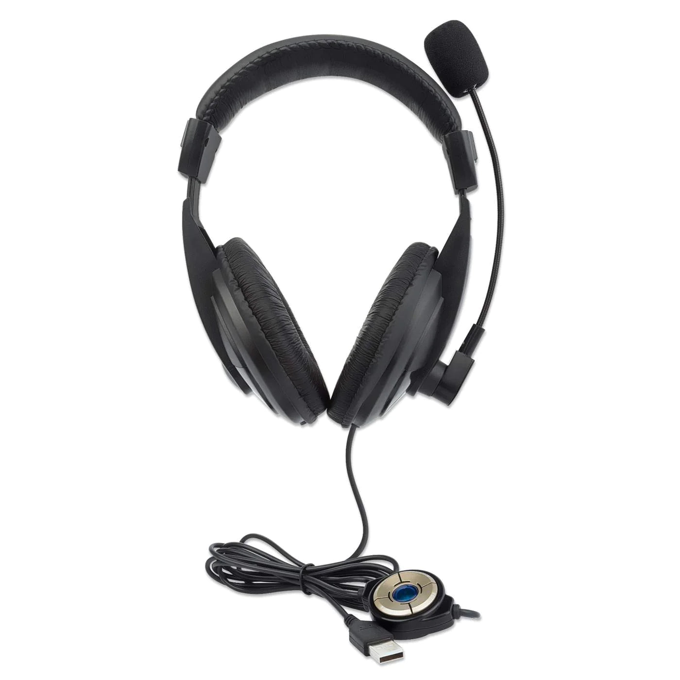 Manhattan 179843 Stereo Over-Ear Headset Adjustable Microphone Headset Manhattan