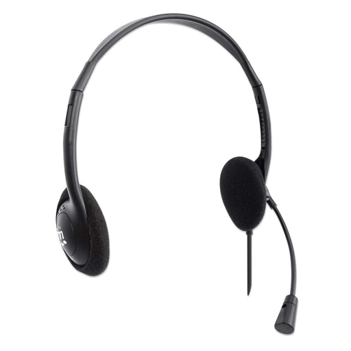 Manhattan 179850 Stereo On-Ear Headset Adjustable Microphone