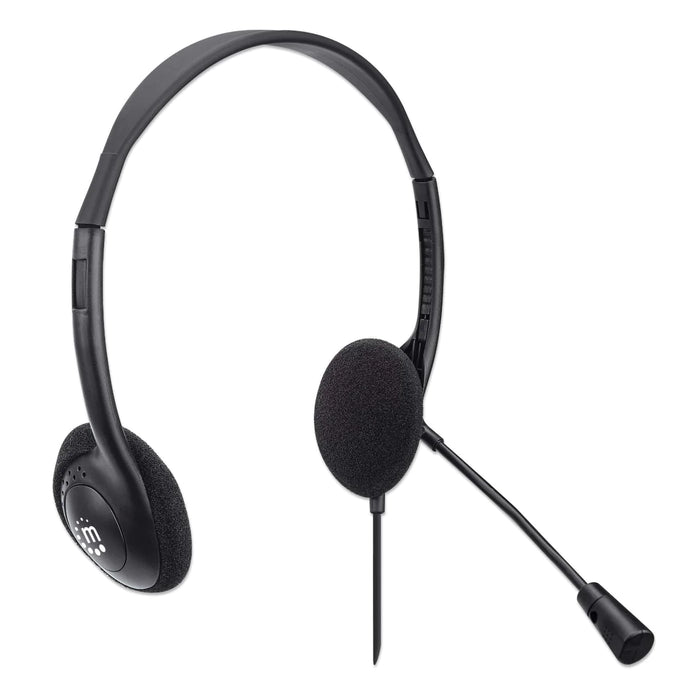 Manhattan 179898 Stereo On-Ear Headset Adjustable Microphone Headset Manhattan