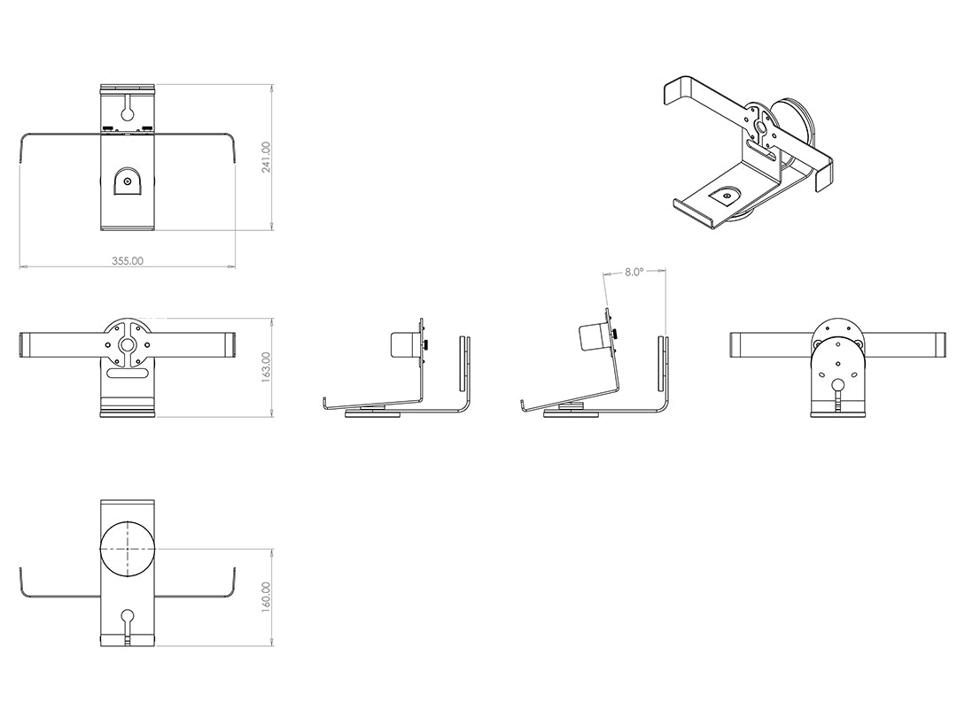 Multibrackets M Sonos FIVE Wall Mount, White | 7350105211850 Speaker Accessory Multibrackets