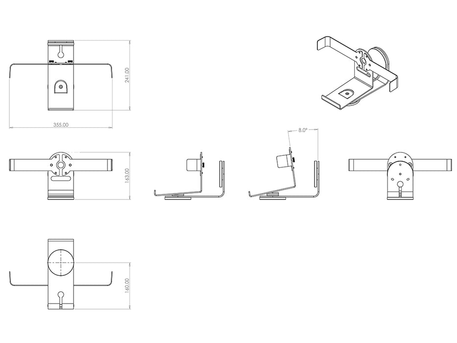 Multibrackets M Sonos FIVE Wall Mount, White | 7350105211850