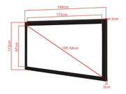 Multibrackets Framed Projection Screen Deluxe 77" 16:9 Matte White – Black Velvet Frame | 7350022731936 Framed Projection Screen Multibrackets