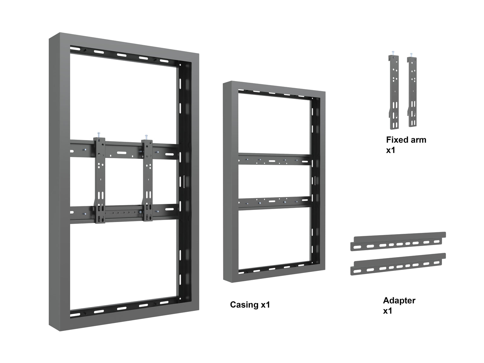 Multibrackets M Pro Series Enclosure 43" High Brightness Wall Small Black Signage Display Enclosures Multibrackets