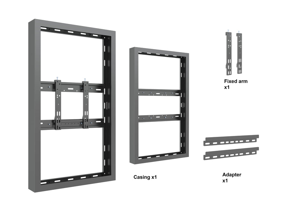 Multibrackets M Pro Series Enclosure 43" High Brightness Wall Small Black Signage Display Enclosures Multibrackets