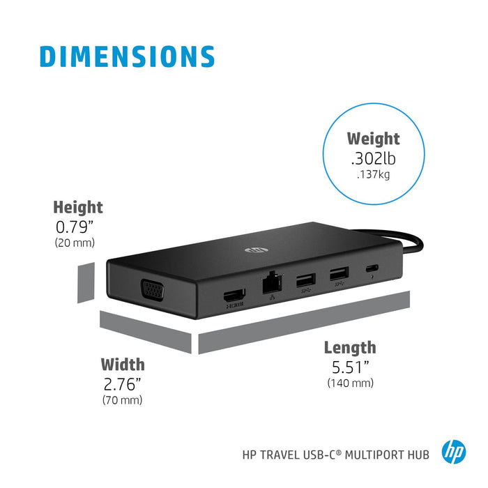 HP Travel USB-C Multi Port Hub | 1C1Y5AA#ABB