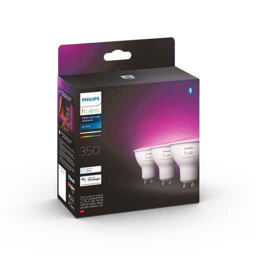 Philips Hue White & Colour Ambiance GU10 Smart Spotlight 3 Pack LED | 929001953115 Smart Lighting Philips