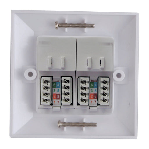 Lanview CAT6 Faceplate Dual Gang Outlet Box | LVN126188UK-2 Outlet Box Lanview
